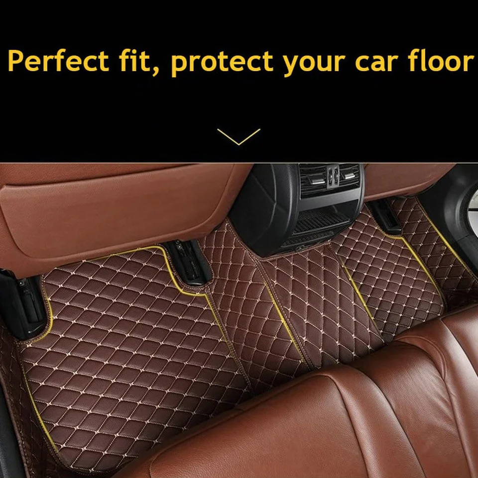 High-end customized car Nappa leather material fully wrapped floor mats