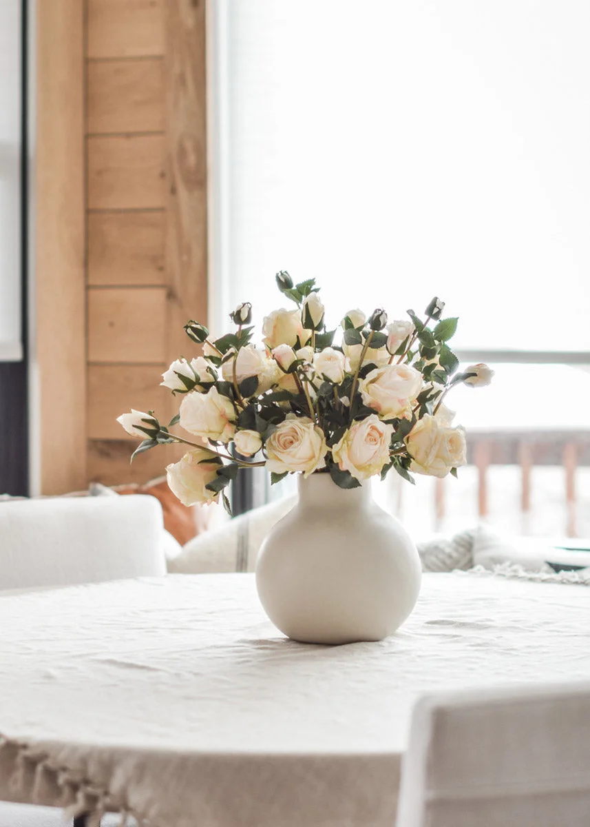 Faux Dried Rose in Cream - 27.5"