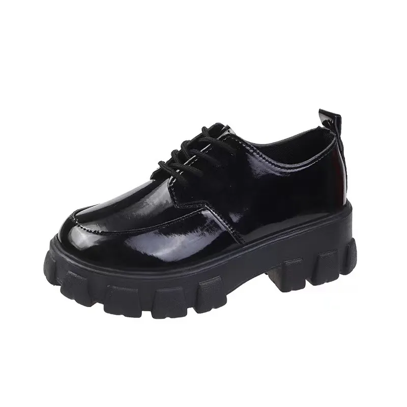 Breakj Breakj Small Leather Shoes Women 2025 British Wind Students Retro Thick-Soled Single Shoes Small Pine Shoes Women Mary Cherish Shoes