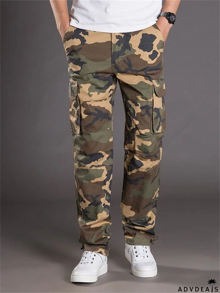 Men's Cozy 100% Cotton Multi Pockets Cargo Pants