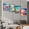4pcs Diamond Painting -DIY Round Drill Fantasy Beach