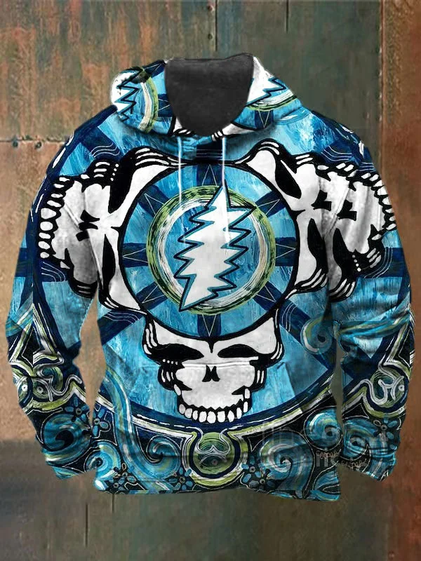 Unisex Skull Print Heavyweight Hoodies