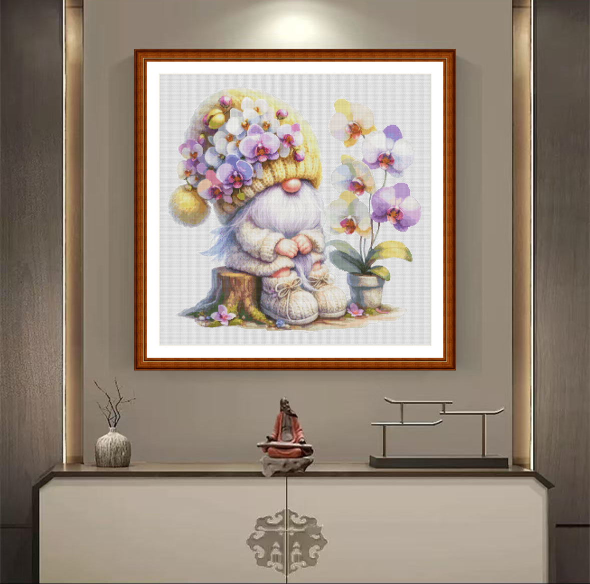 1set DIY Printed Cross Stitch Kit, 【ZZ4965- Butterfly Orchid Dwarf】fabric embroidery Painting Fairy Cross Stitch