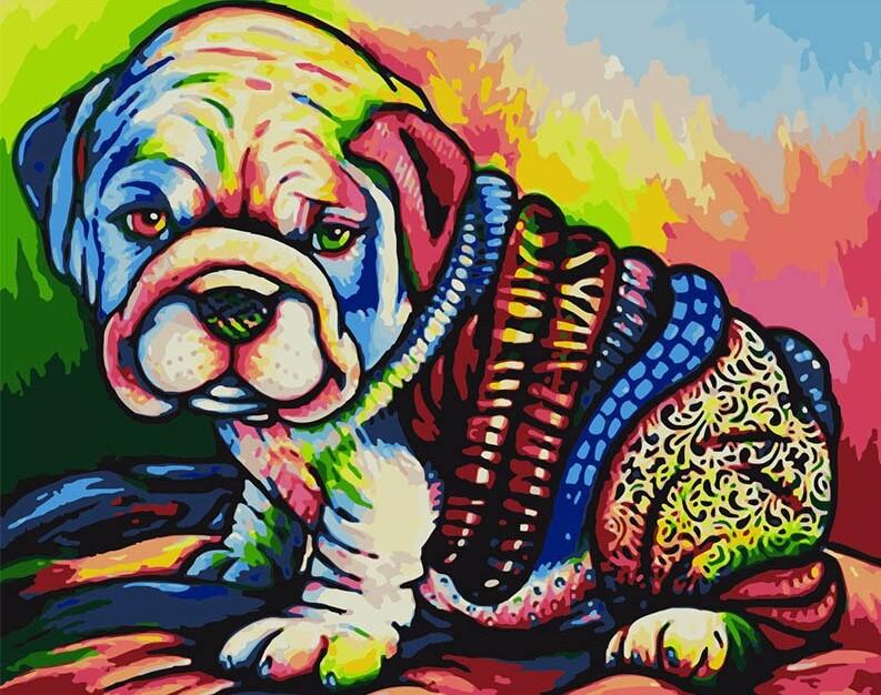 

Colorful Bol Dog – Paint By Numbers - 40*50CM, 501 Original