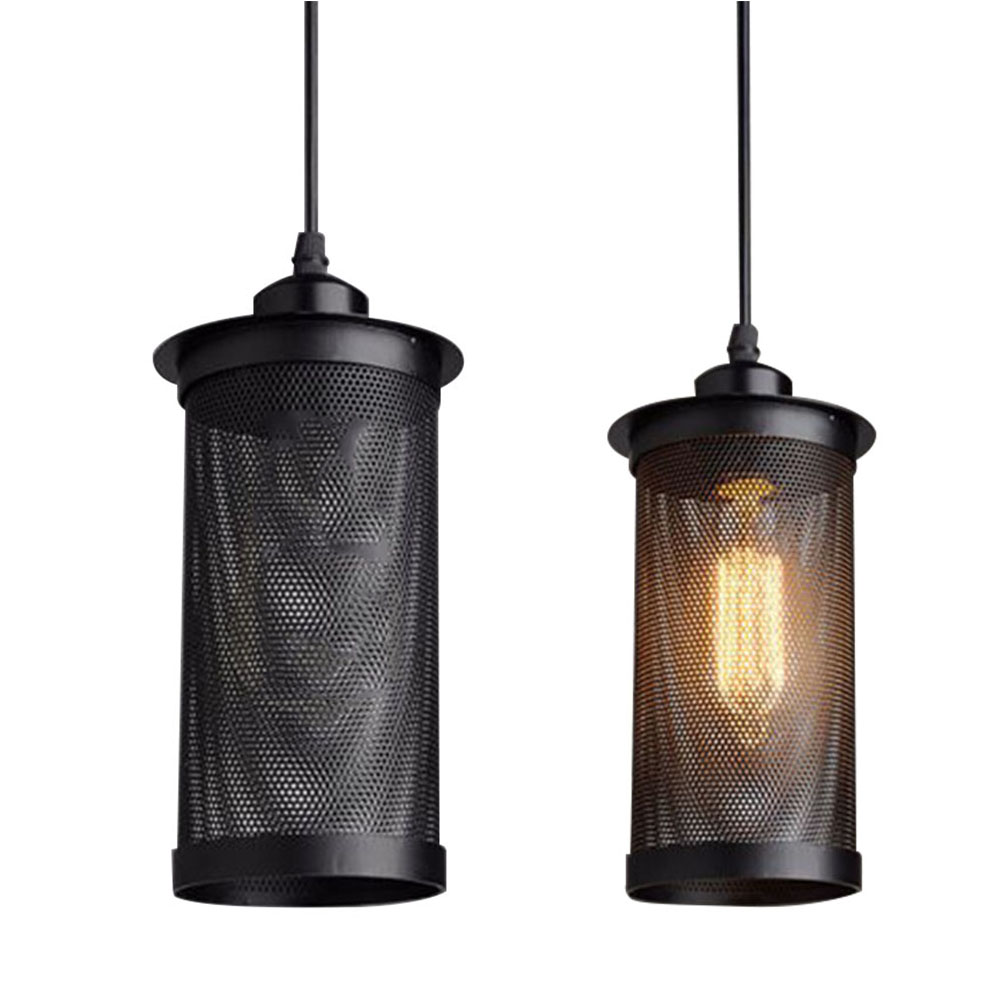 

Black Minimalist Vintage Cage Pendant Lights E27 for Loft Bar Home Lighting, With bulb, 501 Original