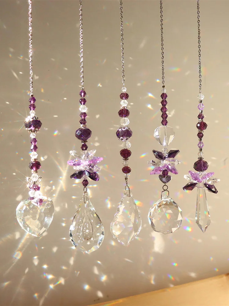 1/5pcs Crystal Wind Chime Garden Hanging Pendant Ornaments for Indoor Outdoor