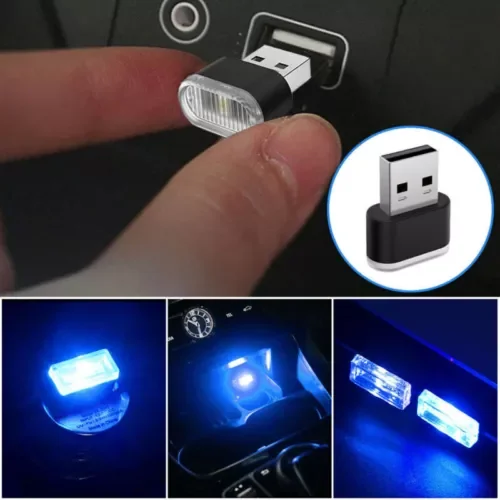 Dronehint Mini USB Blue LED Light Car Interior Accessories Atmosphere Neon Lamp Bulb Parts (For: Acura) Parts