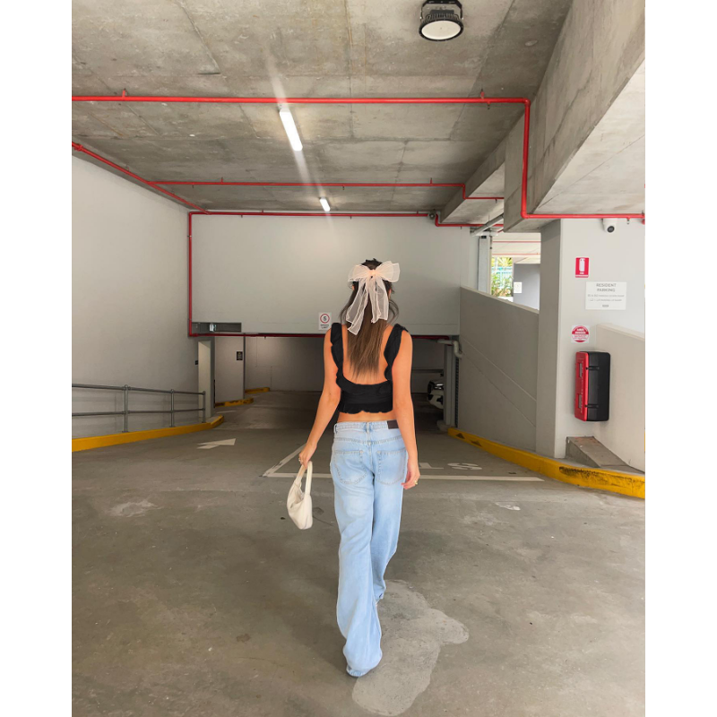 Ootddress Casual Backless Ruffled Y2k Top Vest Patchwork Strapless High Street Top Fashion Cute Solid Scoop Neck Tank Top Pullover