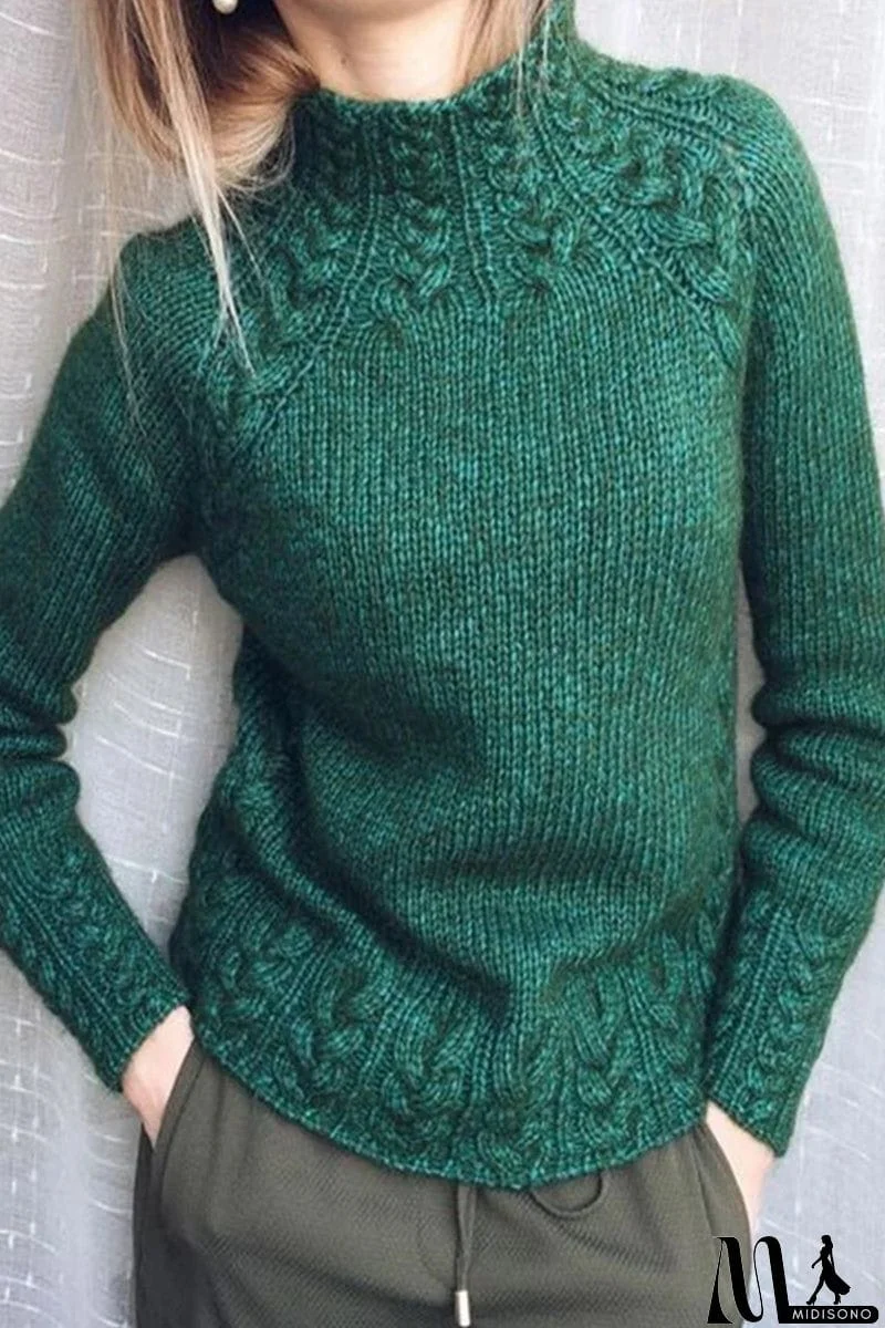 MidiSono - Casual Solid Color Half A Turtleneck Sweaters(6 Colors)