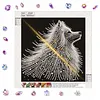 Starlit Beaded White Wolf Special Shaped 5D DIY Partial Drill Diamond Painting Kits for Adults Beginners Home Decor Diamonds Dots Gem Art Kits 11.81 X11.81inch