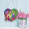(US Local)3Pcs Sunrise Peacock Girl Diamond Painting Hanging Pendant for Garden Window