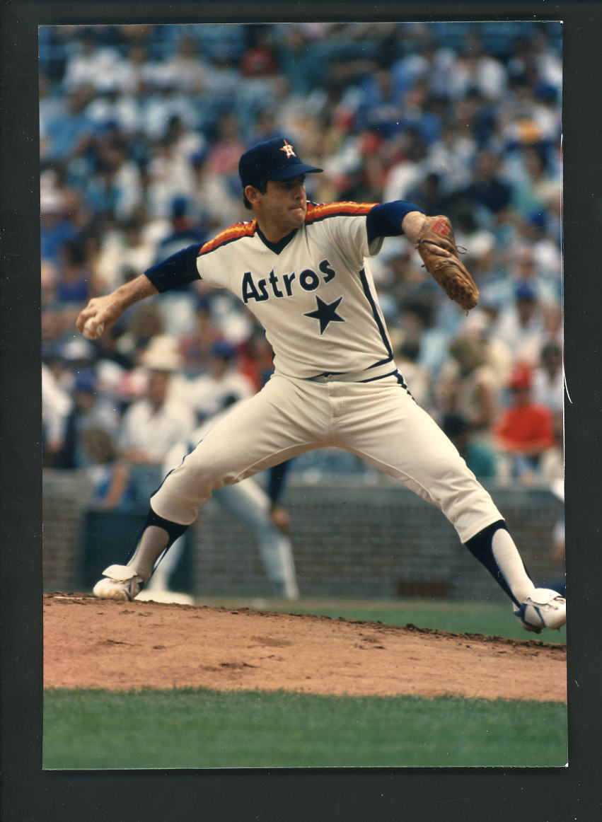 Nolan Ryan Press Original COLOR Photo Poster painting 5x7 Houston Astros pitching sequence three