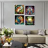 4pcs Diamond Painting -DIY Round Drill Fox Owl Lion Panda