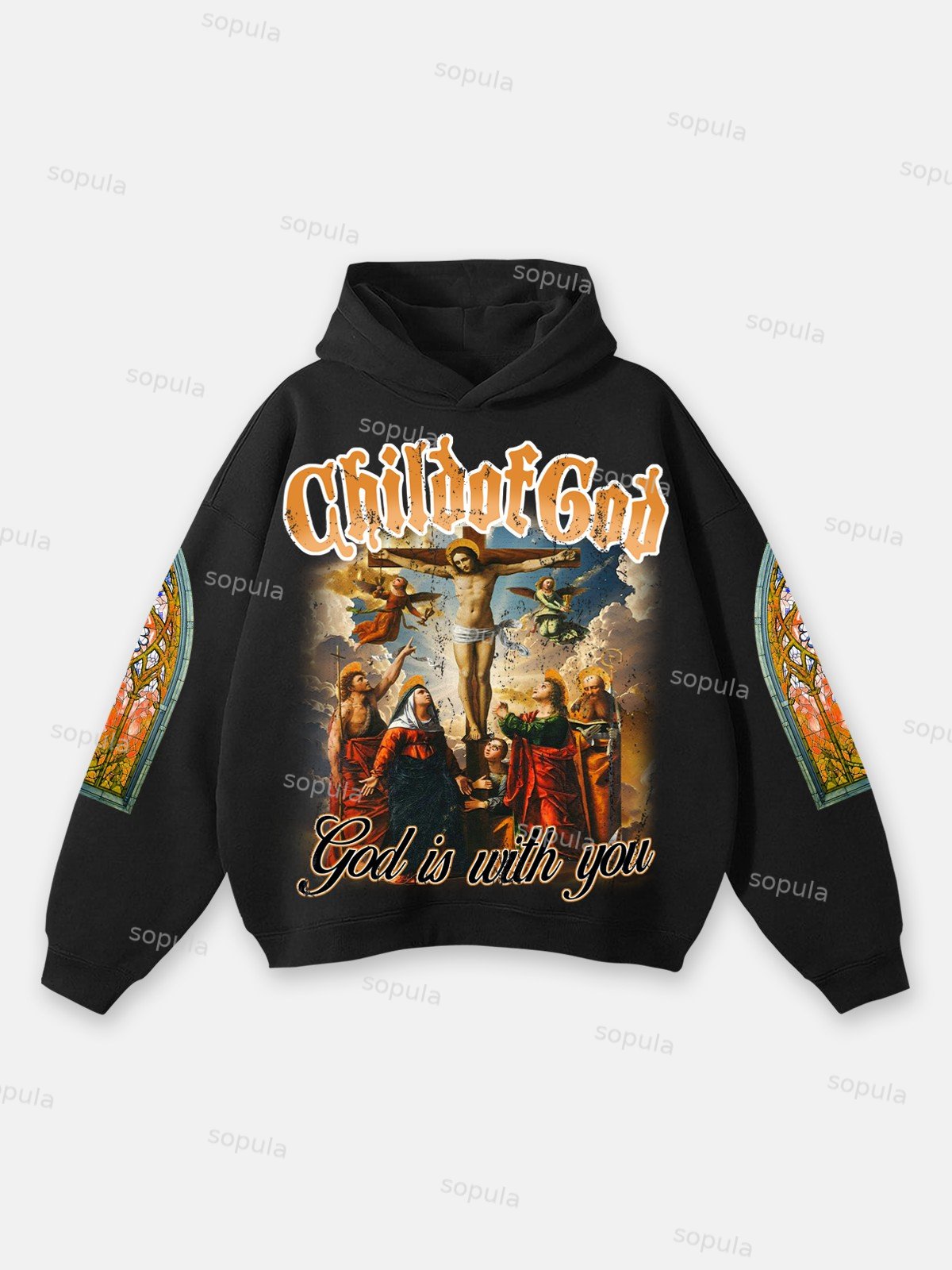 Sopula Child of God & God with You Retro Graphic Hoodie - Sopula｜Premium Graphic Tees & Graphic Clothing