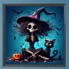 Diamond Painting -DIY Full Square Drill Halloween Skeleton Witch(35x35cm)