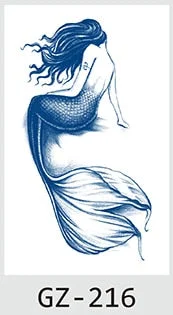 Temporary Waterproof Tattoos Stickers Sexy Mythical Dragon Girl Fox Mask Juice Ink Lasting Arm Back Body Buttocks Fake Tatoo DIY