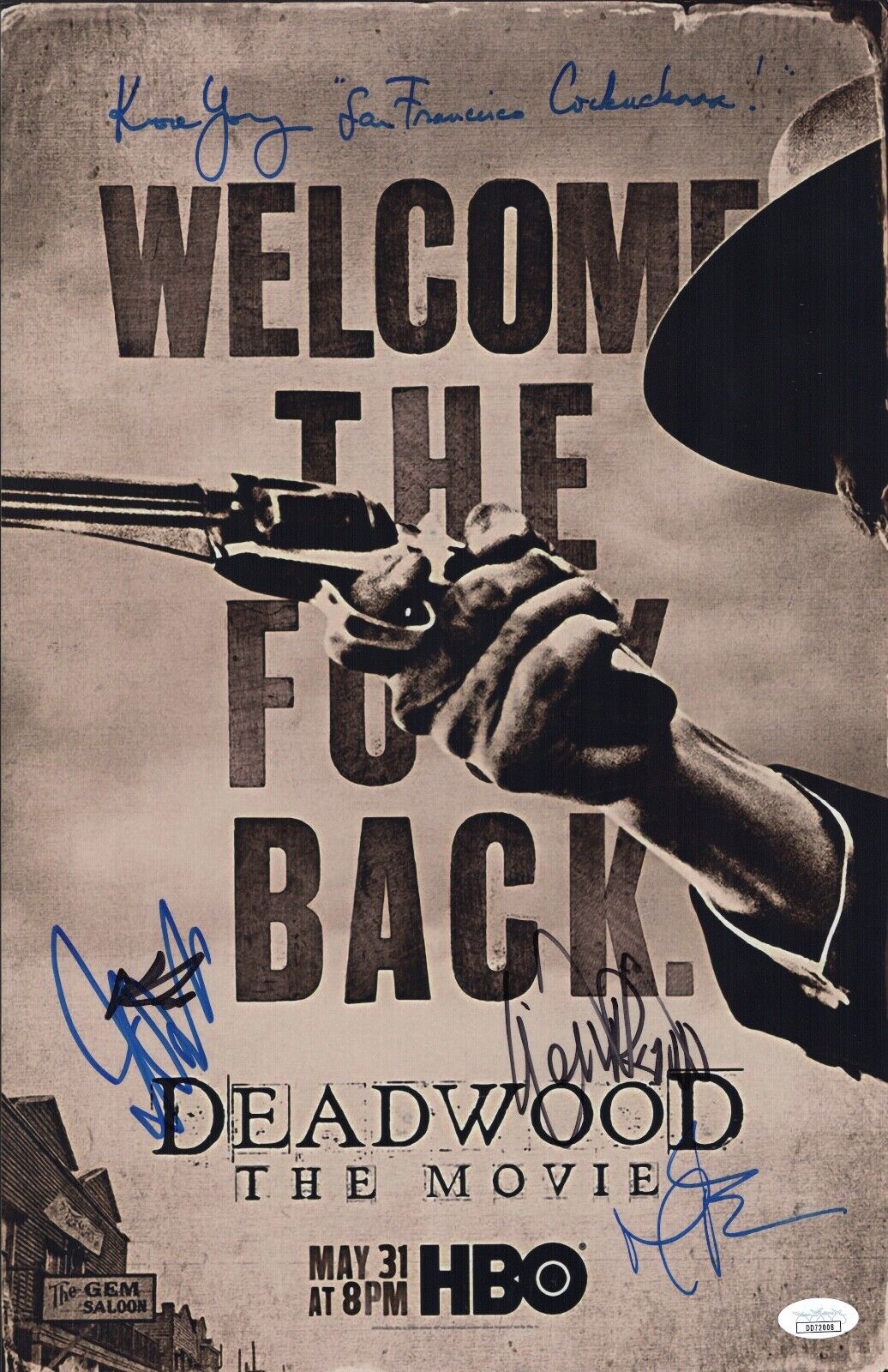 Ian McShane DEADWOOD Cast X5 Signed 11x17 Photo Poster painting IN PERSON Autograph JSA COA