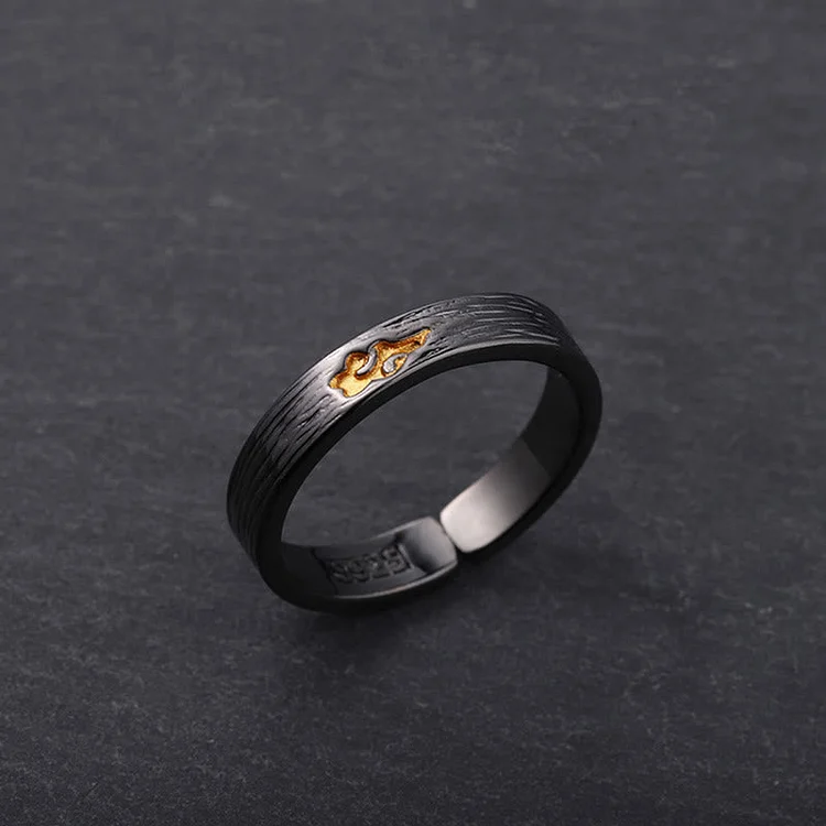 Coutureaura Vintage Black Gold Cloud Shaped Adjustable Ring