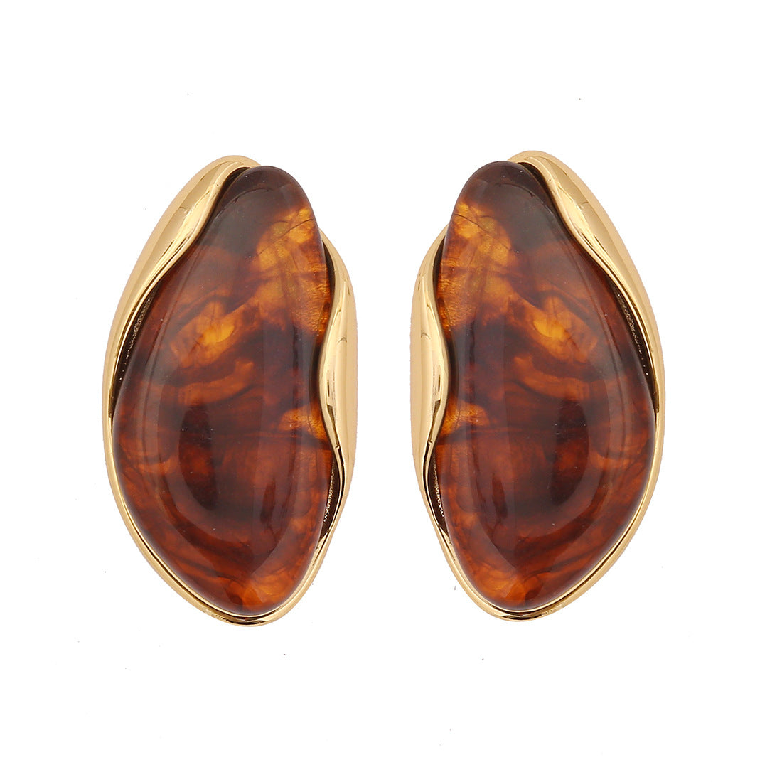 Maillard Coffee Color Geometric Earrings Retro Niche Earrings Simple Earrings For Women E600