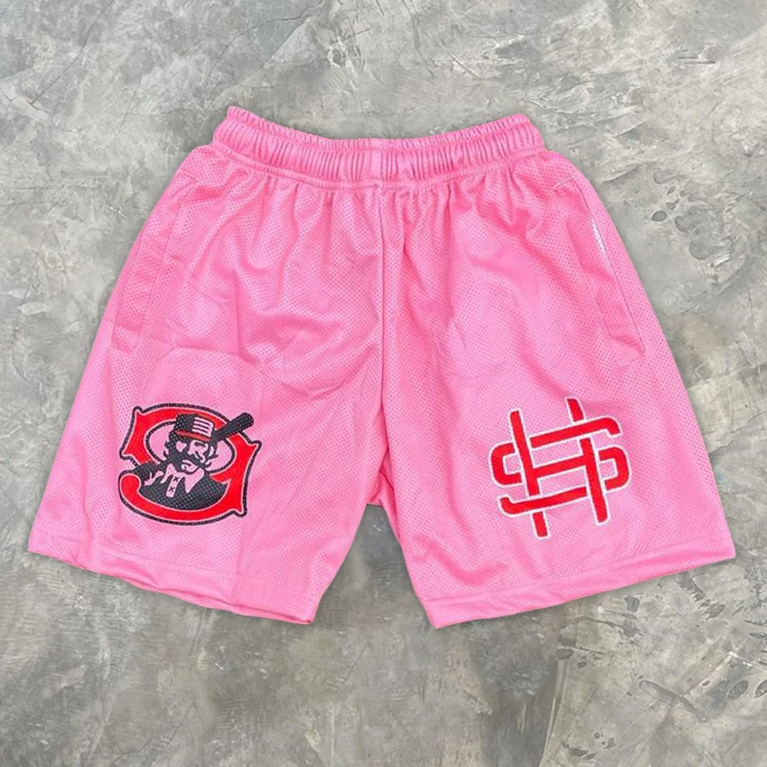 Personalized casual print pink shorts