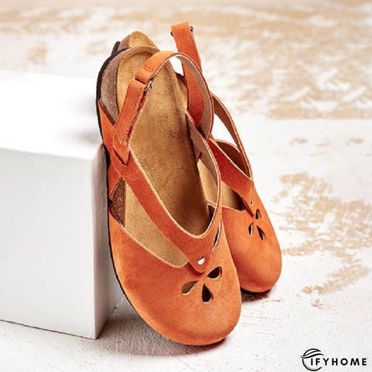 Leather Daily Flat Heel Sandals | IFYHOME