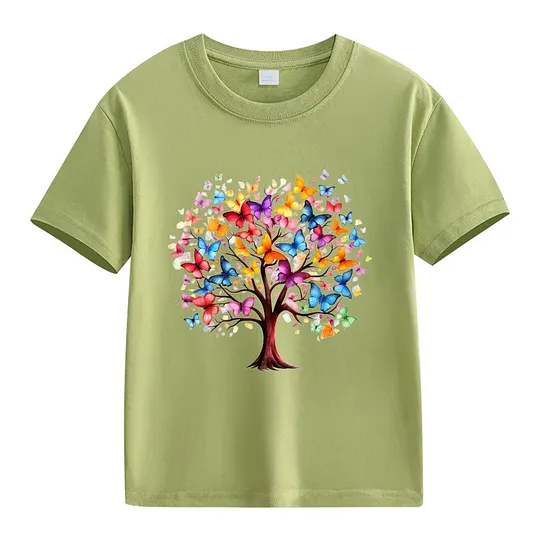 【2Y-13Y】Colorful Butterfly Tree Of Life Kids' T-Shirt