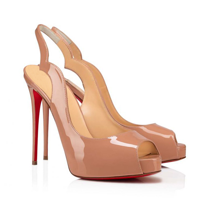 120mm Women's Hot Chick Sling Alta Heel Platform Peep Toe Party Wedding Red Bottoms Pumps-MERUMOTE