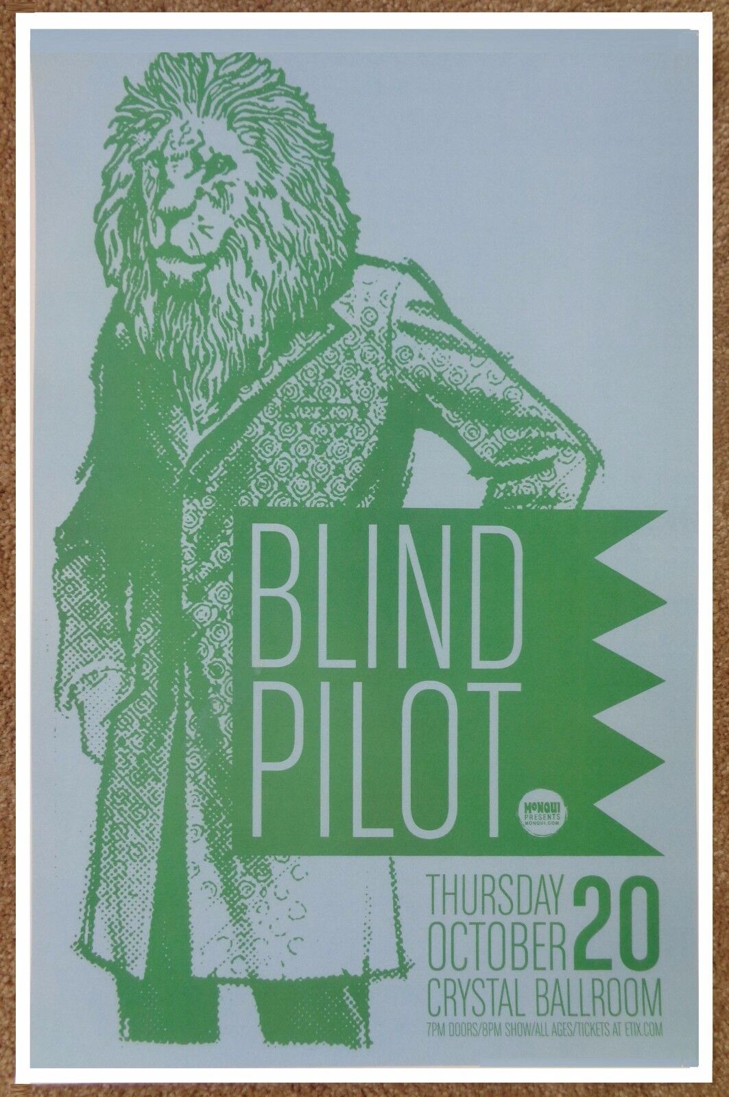 BLIND PILOT 2016 Gig POSTER Portland Oregon Concert