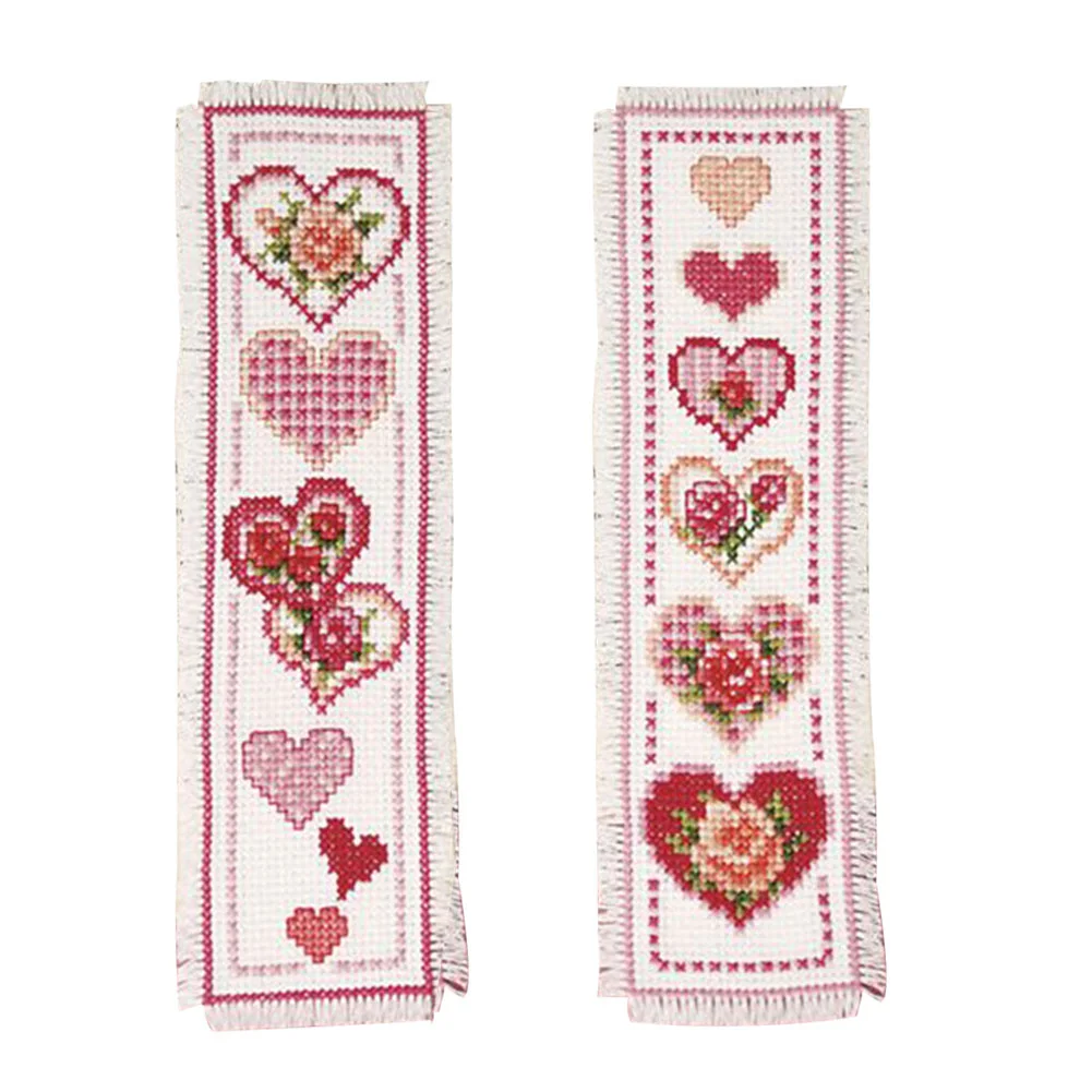 14ct 2-Strand Double-sided Counted Cross Stitch Bookmark - Hear(18*6cm)