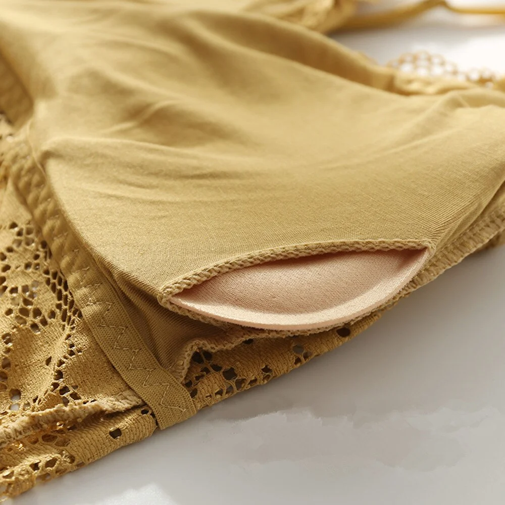 New Arrival Women Push Up Wireless Floral Lace Bra Top Women Bralette Underwear Lingerie Full Cup Hot Sale