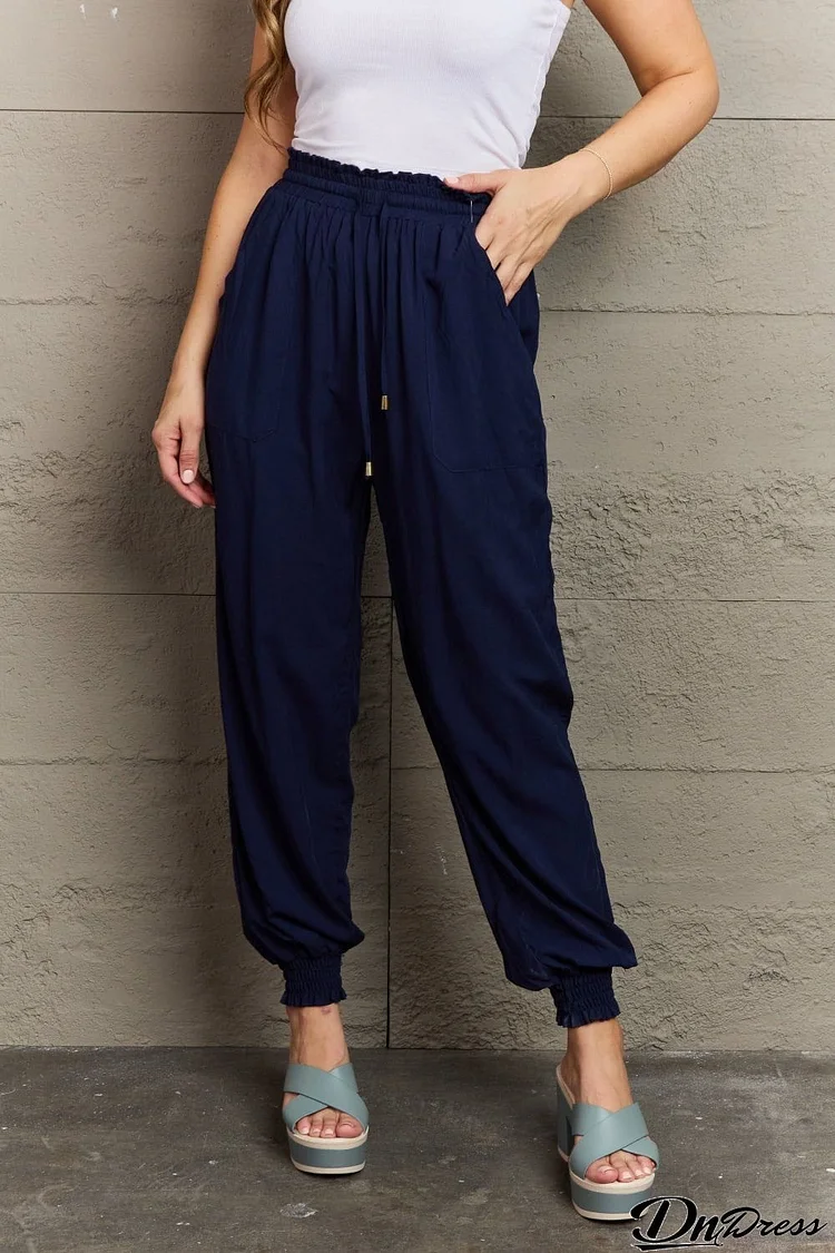 Tied Long Joggers with Pockets