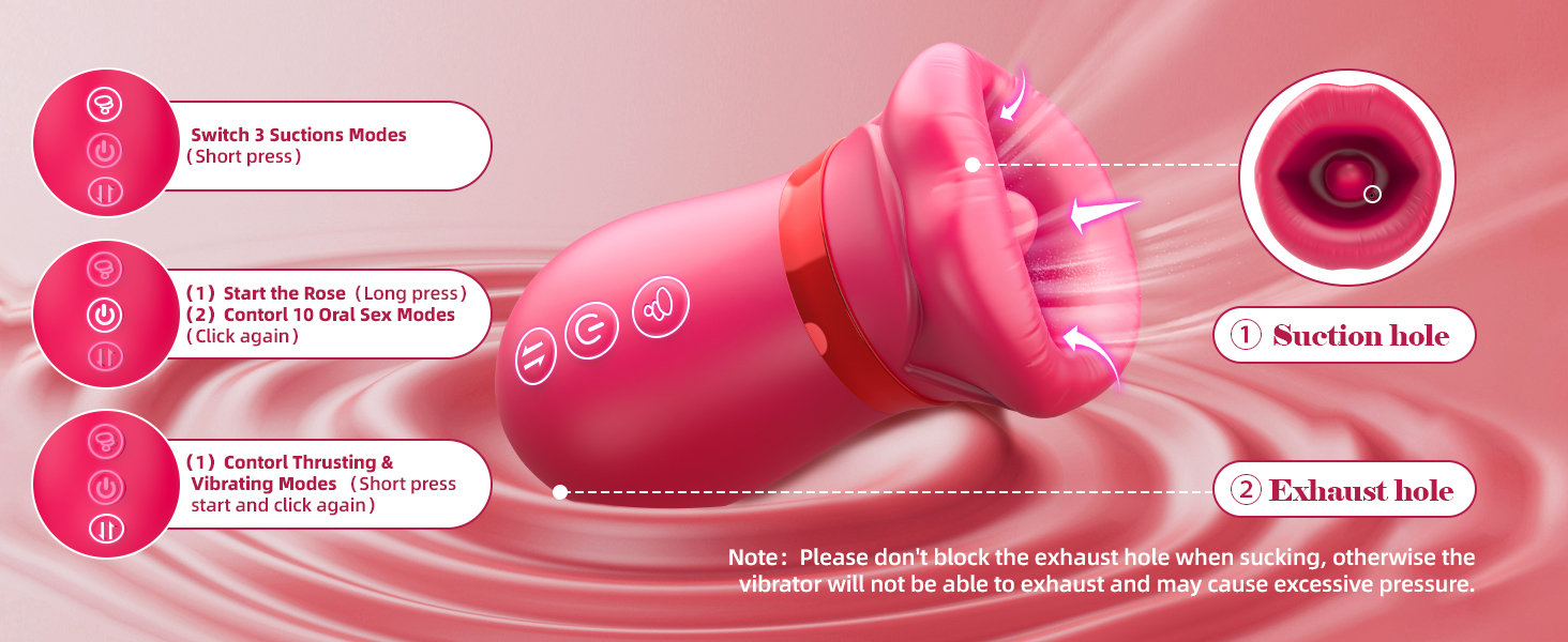 mouth vibrator, the rose sexual toy, licking vibrator