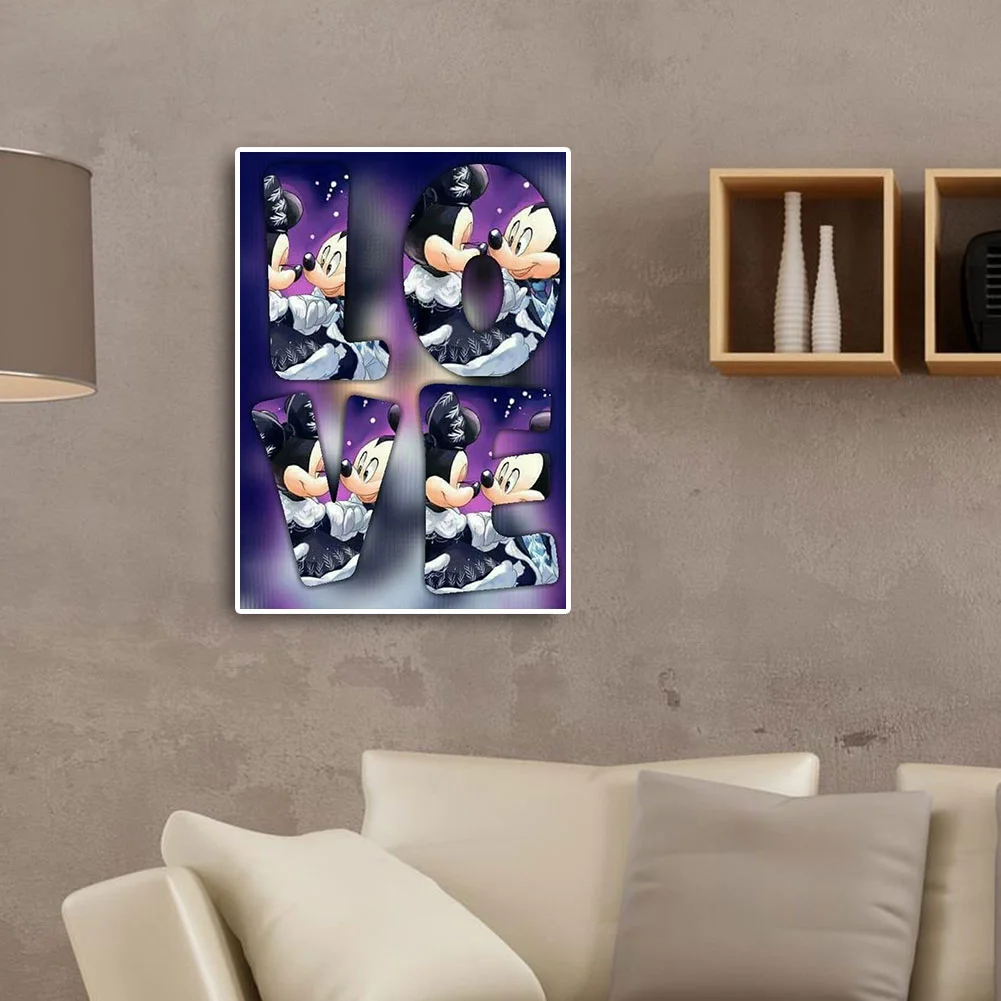 Full Round Diamond Painting 40*50cm - Mickey Mouse Love