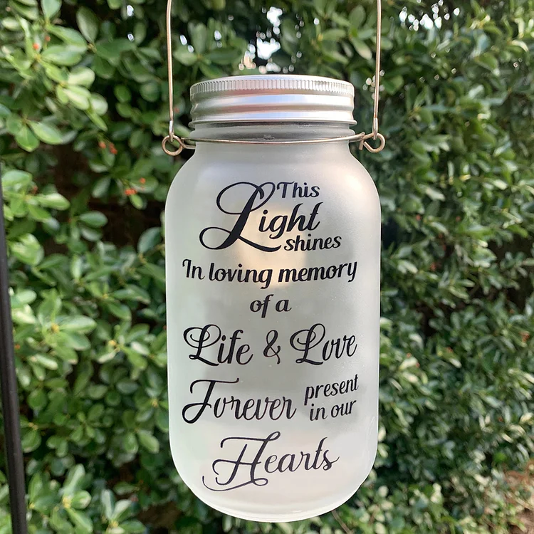 Memorial Mason Jar Night Light Life & Love Forever Led Lamp