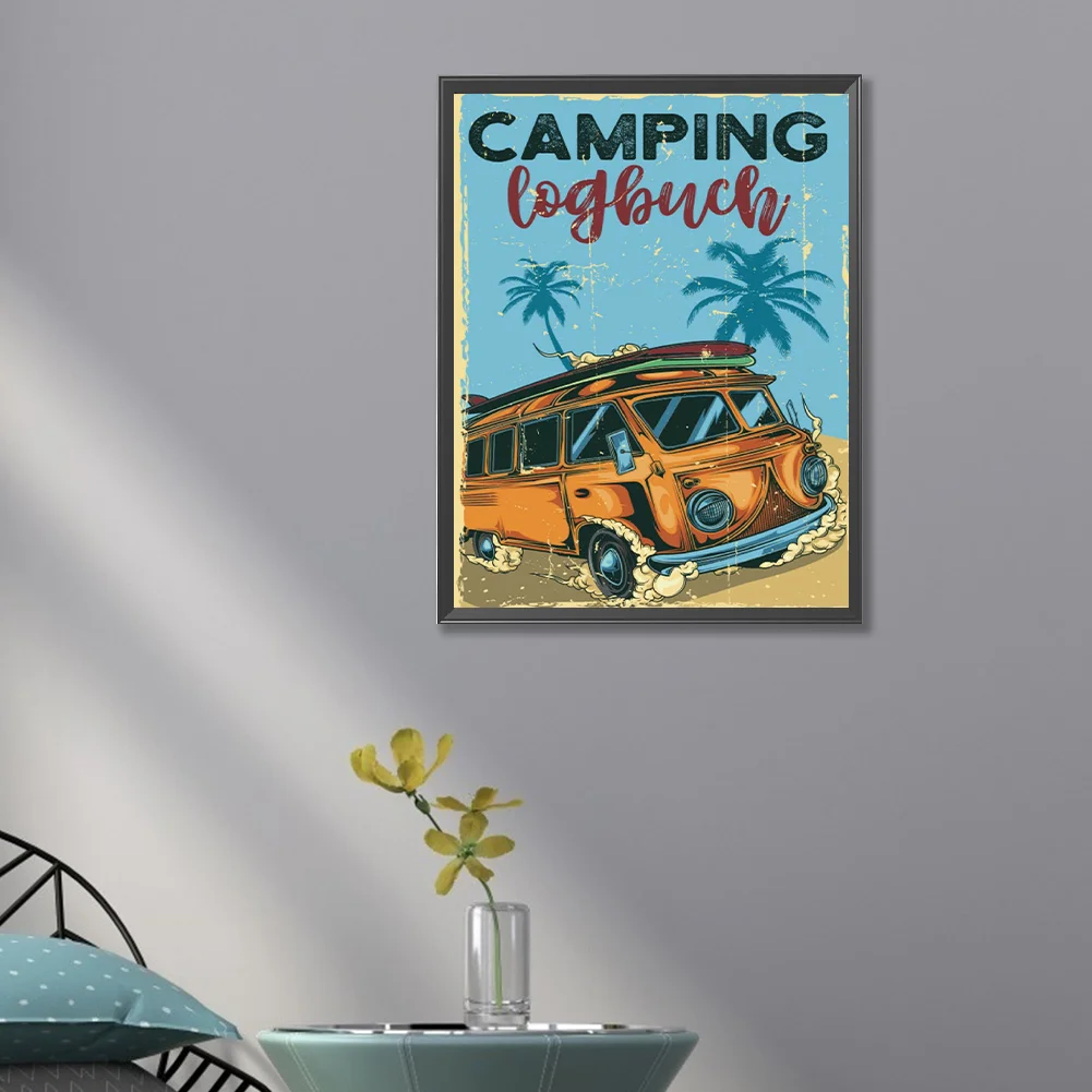 Full Round Diamond Painting 30*40cm - Summer Atmosphere Car