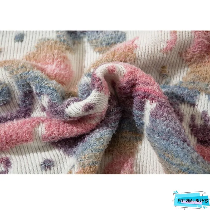 Colorful Dinosaur Jacquard Pullover