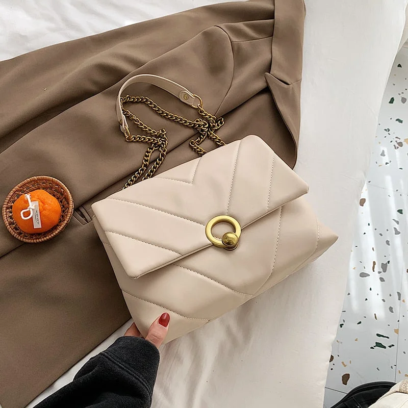 Small Chain PU Leather Crossbody Bags For Women 2022 Winter Branded Handbags Trend Lady Designer Women's Luxury Hand Bag