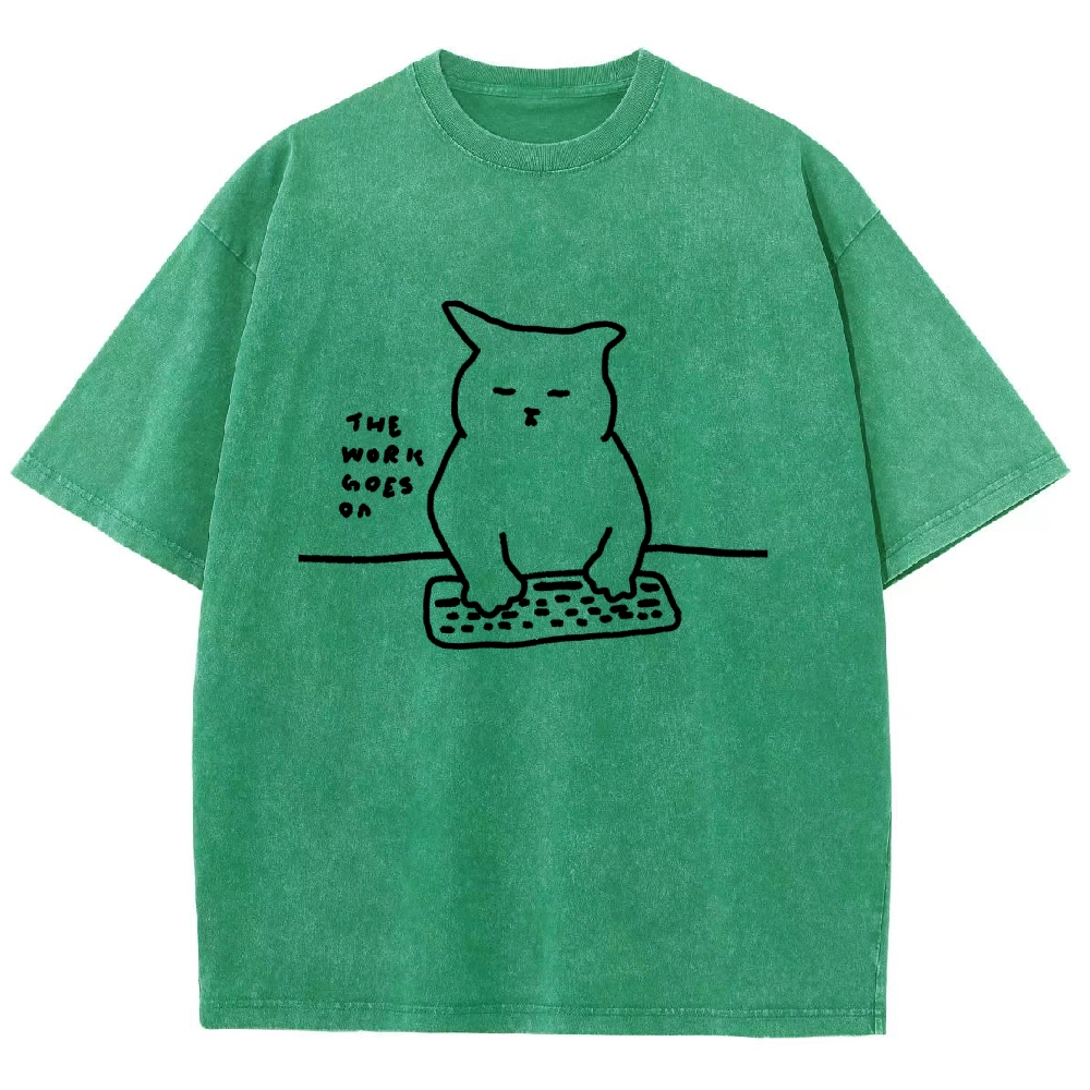 Working Cat Washed Vintage Short Sleeves T-Shirt