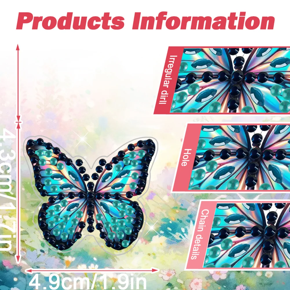 4pc Butterfly DIY Diamond Painting Car Air Vent Clip Air Freshener for Adults