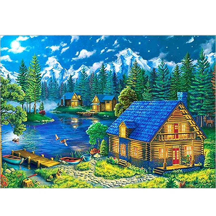 Rhine Town - 11CT 3 Strands Threads Printed Cross Stitch Kit - 36x46cm(Canvas)