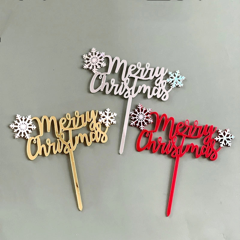 Christmas Cute Pastoral Letter Arylic Party Festival Cake Decorating Supplies