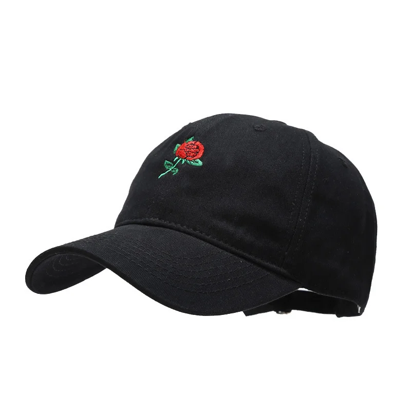 Rose Embroidered Soft Top Baseball Cap-inspireuse