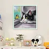 Cat And Birds-11CT Stamped Cross Stitch 40*40cm/15.75*15.75in