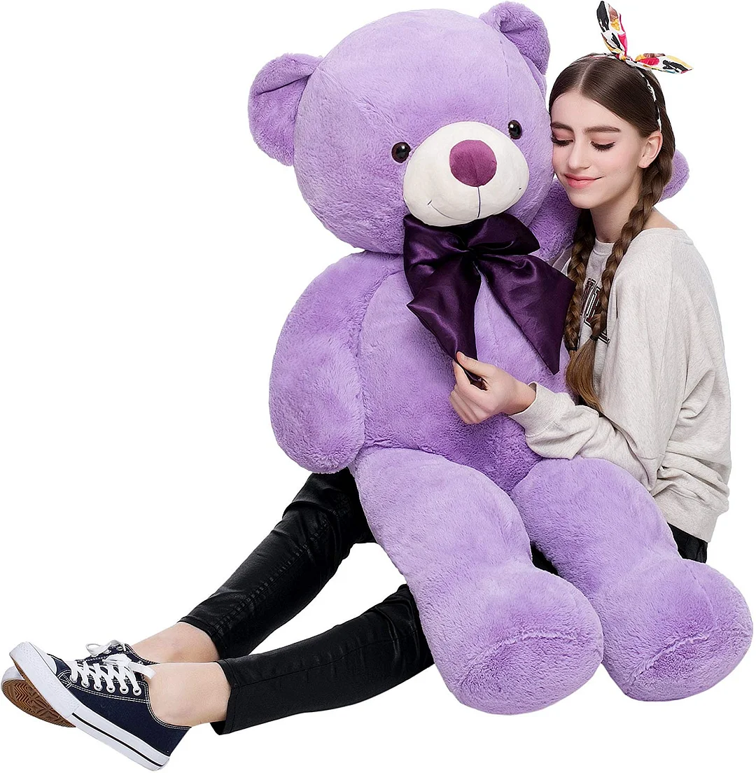Misscindy Giant Teddy Bear Plush Stuffed Animals for Girlfriend or Kids 47 inch, (Purple)