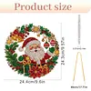 5D Crystal Gem Painting Kit Santa Wreath Window Hanging 9.45x9.45in
