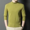 Men's half turtleneck solid color wool sweater