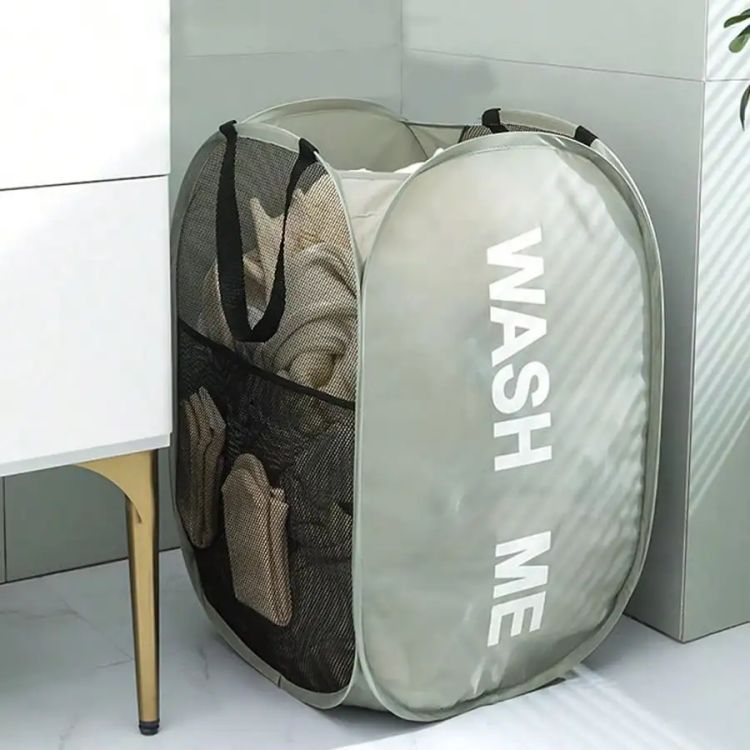 Likron Watches Premium Space-Saving Pop-Up Laundry Hamper Collapsible Breathable Mesh Organizer for Elegant Home Storage