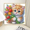 Diamond Painting-DIY Crystal Rhinestonet Flower Cat