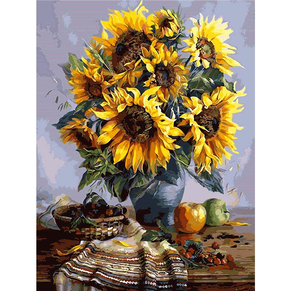 

50*40CM - Sunflower - Round Drill Diamond Painting, 501 Original