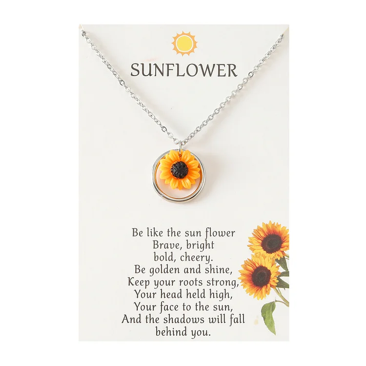 Sunflower Necklace Adjustable Best Friend Gift for Her